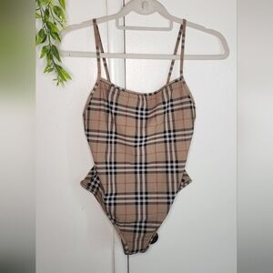 🔥 BURBERRY Check One-Piece Swimsuit | Size S | Designer Swim Bodysuit 🔥